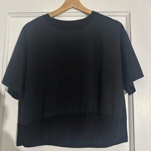 Athleta Zephyr Crop Black Tee